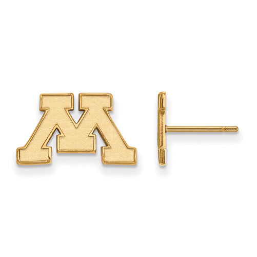 SS w/GP University of Minnesota XS Post Letter M Earrings