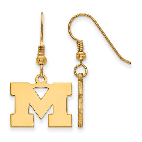 SS w/GP University of Michigan Small Dangle Earrings