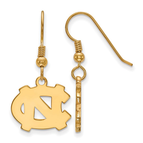 SS w/GP University of North Carolina Small NC Logo Dangle Earrings