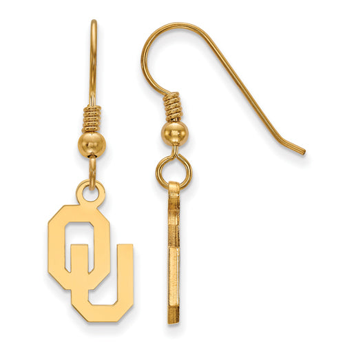 SS w/GP University of Oklahoma Small Dangle Earrings