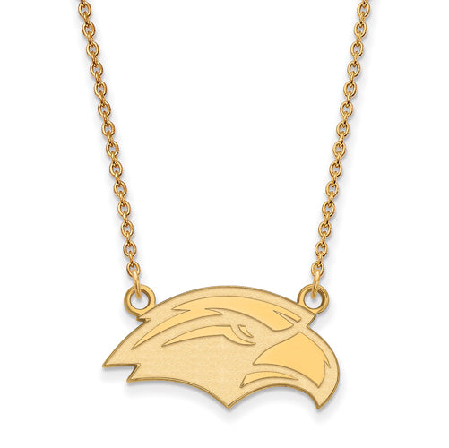 10ky University of Southern Miss Small Eagle Pendant w/Necklace