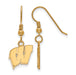 SS w/GP University of Wisconsin Small Dangle Earrings
