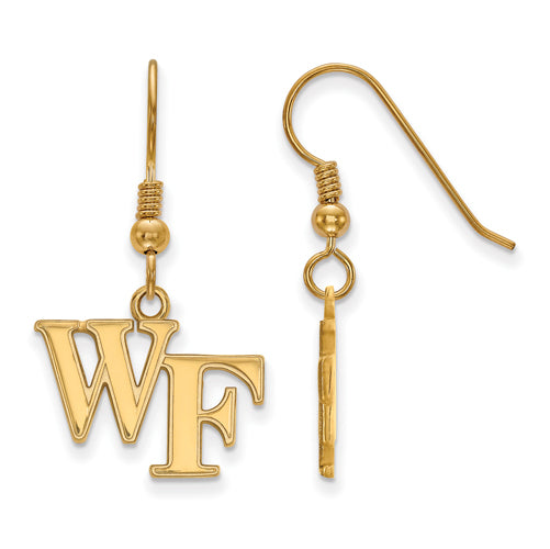 SS w/GP Wake Forest University Small WF Dangle Earrings
