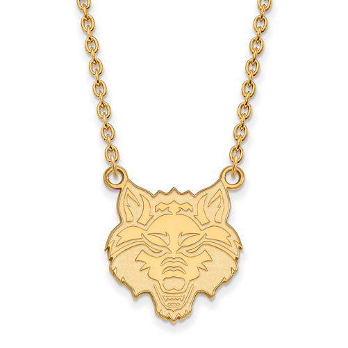 SS w/GP Arkansas State U Large Pendant w/Necklace