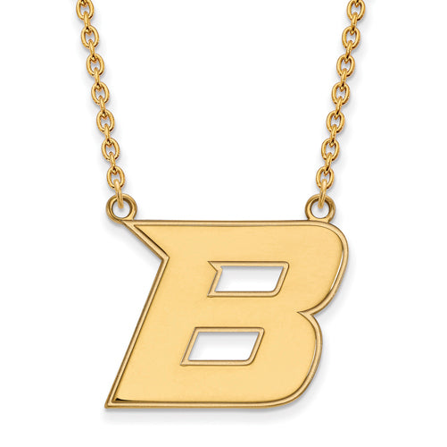 10ky Boise State University Large Letter B Pendant w/Necklace