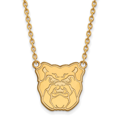 SS w/GP Butler University Large Bulldog Pendant w/Necklace