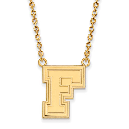 SS w/GP Fordham University Large Pendant w/Necklace