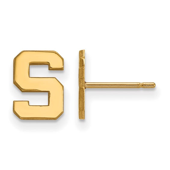 10ky Michigan State University Letter S XS Post Earrings