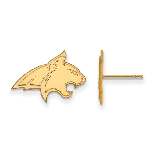 14ky Montana State University Small Post Bobcat Earrings