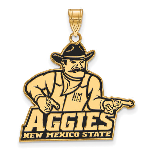 SS w/GP New Mexico State University XL Enamel Aggies Pendant
