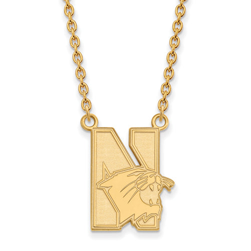 14ky Northwestern University Large Pendant w/Necklace