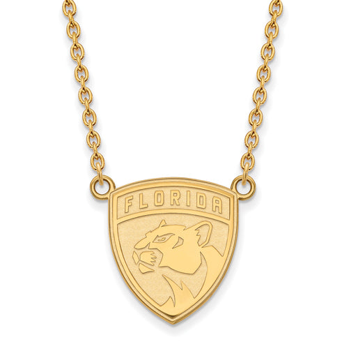 SS w/GP NHL Florida Panthers Large Pendant w/Necklace