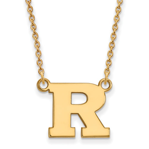 14ky Rutgers Small Pendant w/Necklace