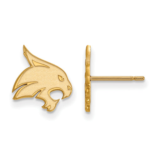 SS w/GP Texas State University Small Bobcat Post Earrings