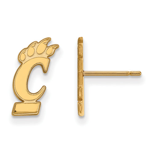 14ky University of Cincinnati Small Bearcats Logo Post Earrings