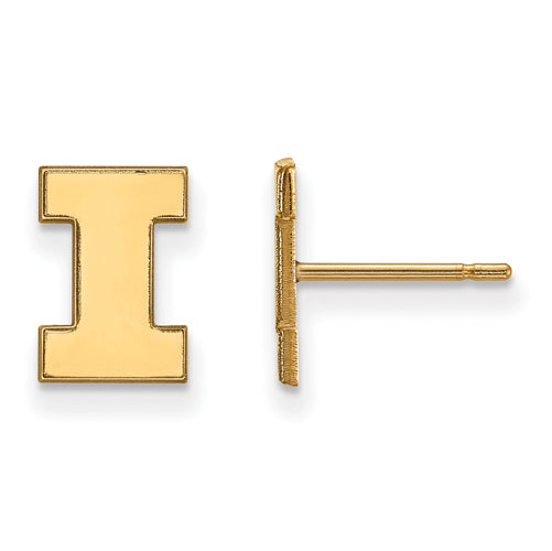 14ky University of Illinois XS Post I Post Earrings