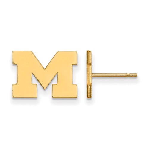 SS w/GP University of Michigan XS Post Letter M Earrings