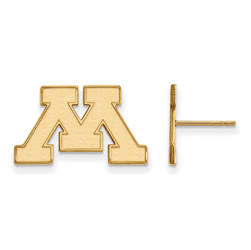 14ky University of Minnesota Small Post Letter M Earrings