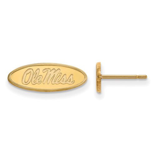 14ky University  of Mississippi XS Post Oval Ole Miss Earrings