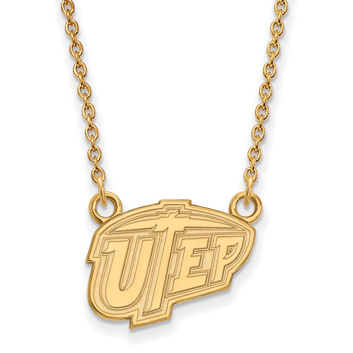14ky The University of Texas at El Paso Small UTEP Pendant w/Necklace