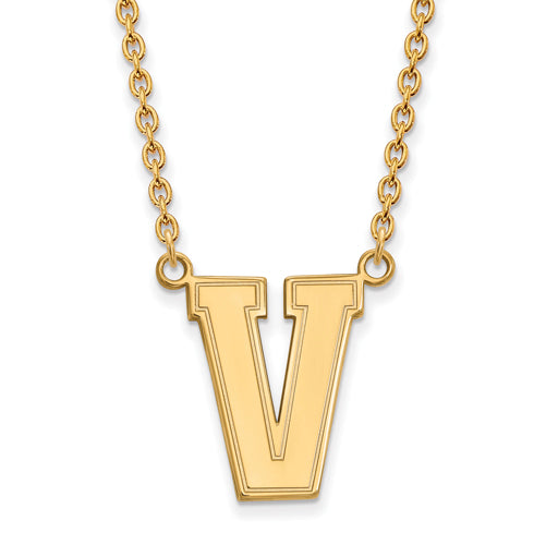 SS w/GP Vanderbilt University Large V Pendant w/Necklace