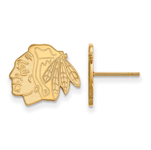 10ky NHL Chicago Blackhawks Small Logo Post Earrings