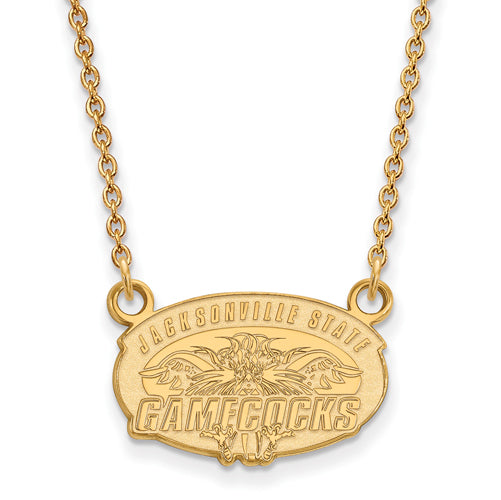 SS w/GP Jacksonville State U. Small Pendant w/Necklace