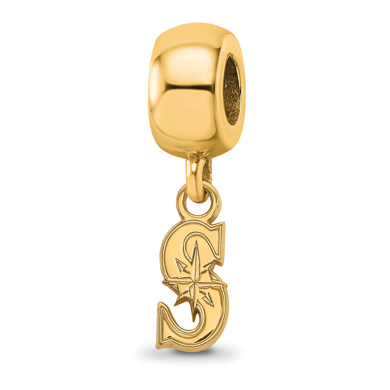 SS w/GP MLB LogoArt Seattle Mariners Letter S Extra Small Dangle Bead