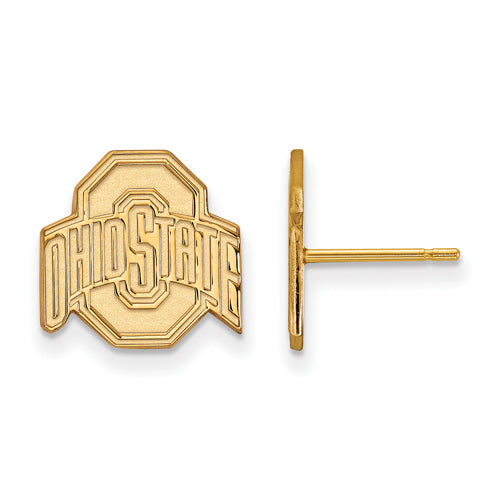 10ky Ohio State U Small Buckeyes Logo Post Earrings