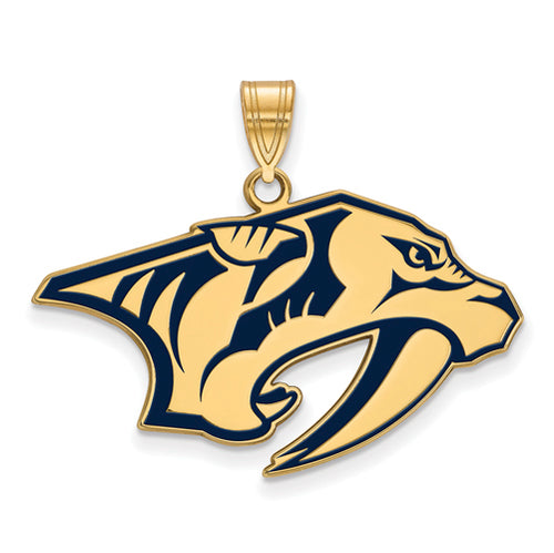 SS w/GP NHL Nashville Predators Large Enamel Pendant