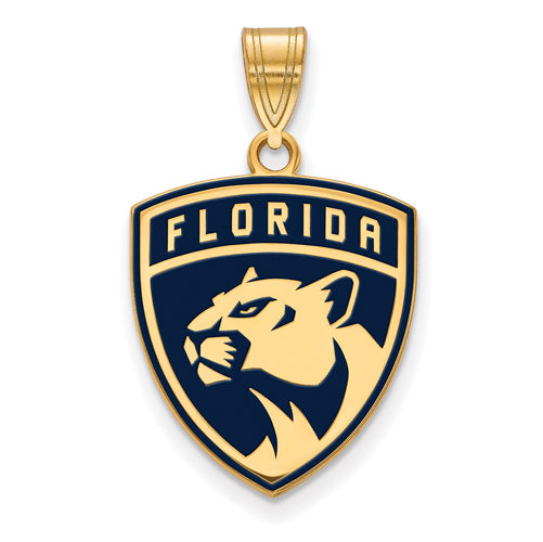 SS w/GP NHL Florida Panthers Large Enamel Pendant