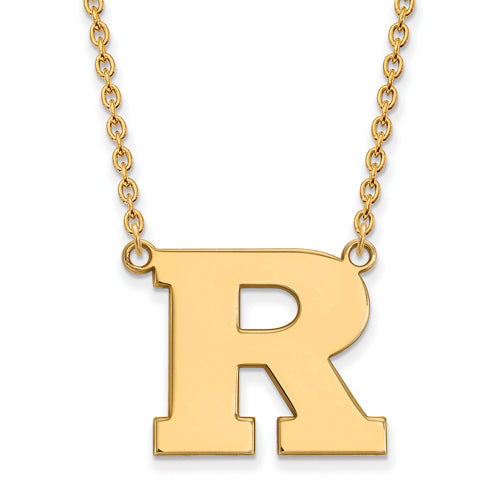 14ky Rutgers Large Pendant w/Necklace