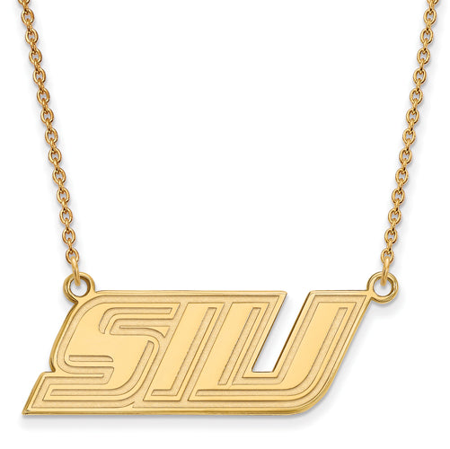 SS w/GP Southern Illinois U Small Pendant w/Necklace