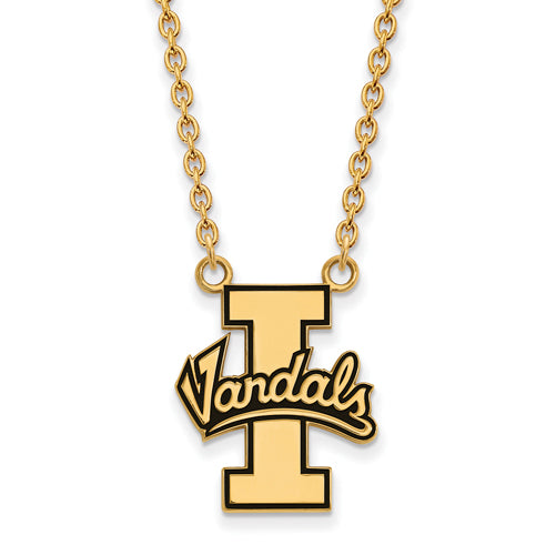SS w/GP U of Idaho Large Vandals Enamel Pendant w/Necklace