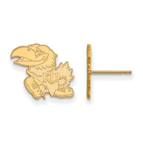 14ky University of Kansas Small Post Jayhawk Earrings