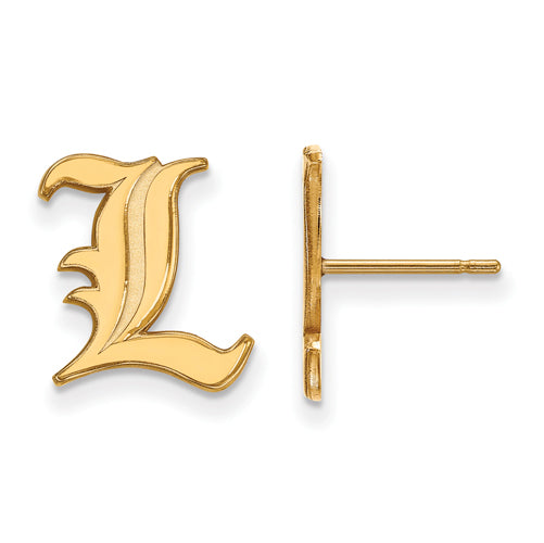SS w/GP University of Louisville Small Post Letter L Earrings