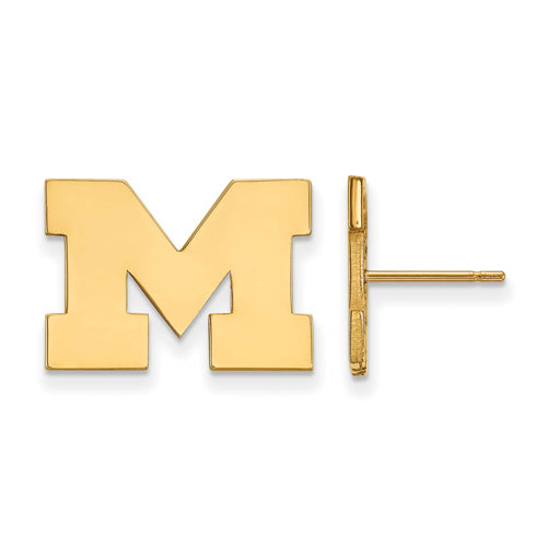 SS w/GP University of Michigan Small Post Letter M Earrings