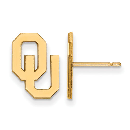 SS w/GP University of Oklahoma Small Post Earrings