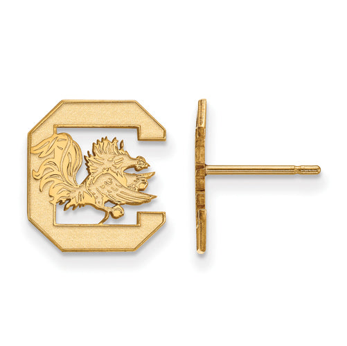 10ky University of South Carolina Small Gamecock logo Post Earrings