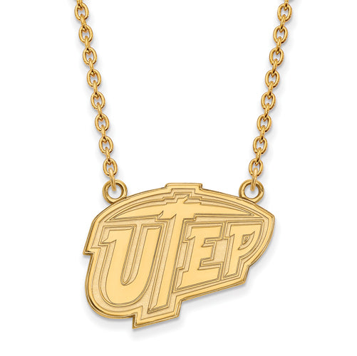 14ky The University of Texas at El Paso Large UTEP Pendant w/Necklace