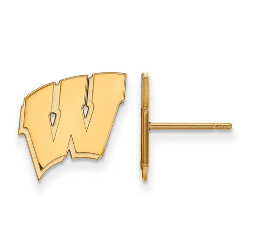 SS w/GP University of Wisconsin Small Letter W Post Earrings