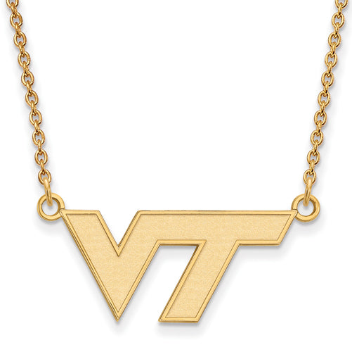 14ky Virginia Tech Small VT Logo Pendant w/Necklace
