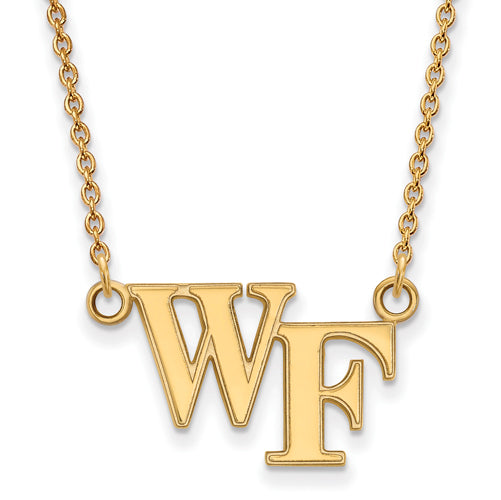 14ky Wake Forest University Small WF Pendant w/Necklace