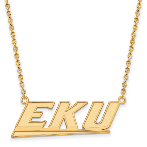 SS w/GP Eastern Kentucky U Large EKU Pendant w/Necklace
