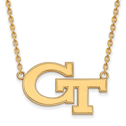 SS w/GP Georgia Institute of Tech Lg Pendant w/Necklace