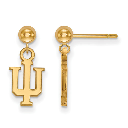 14ky Indiana University Earrings Dangle Ball