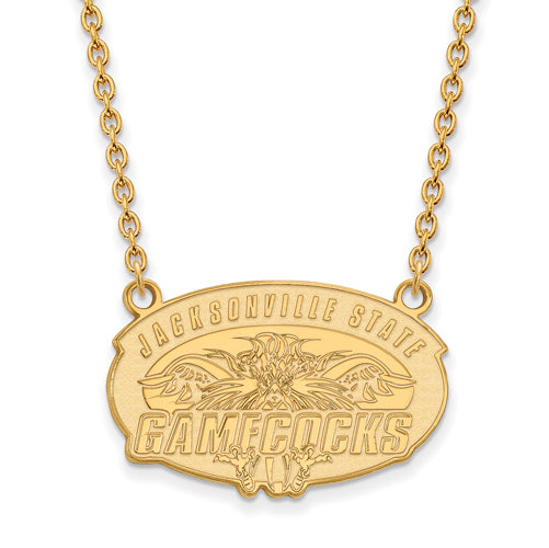 SS w/GP Jacksonville State U. Large Pendant w/Necklace