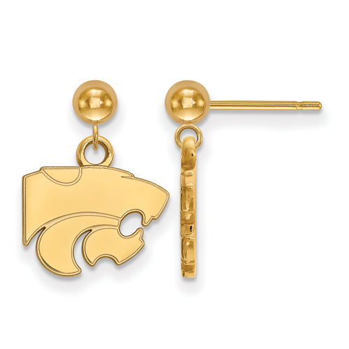 SS w/GP Kansas State University Earrings Dangle Ball