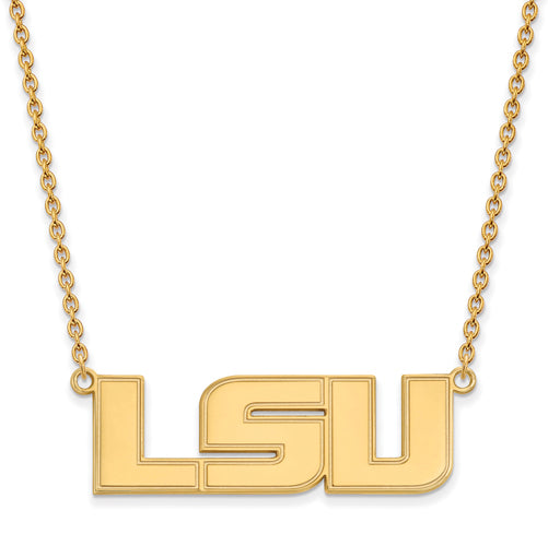 14ky Louisiana State University Large LSU Pendant w/Necklace
