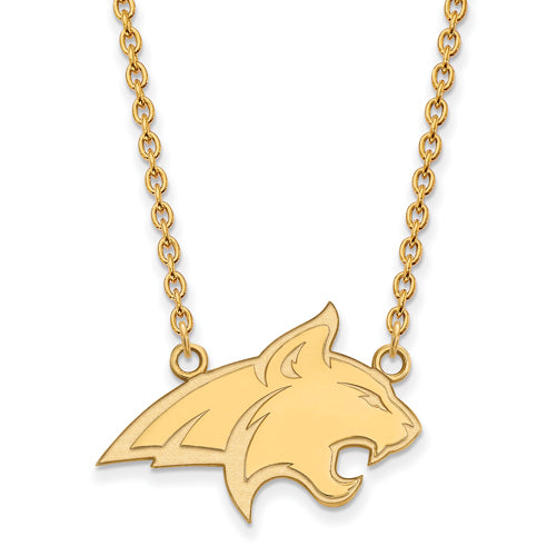 14ky Montana State University Large Bobcat Pendant w/Necklace